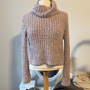 Free People Textured Cowl Neck Sweater - Mauve